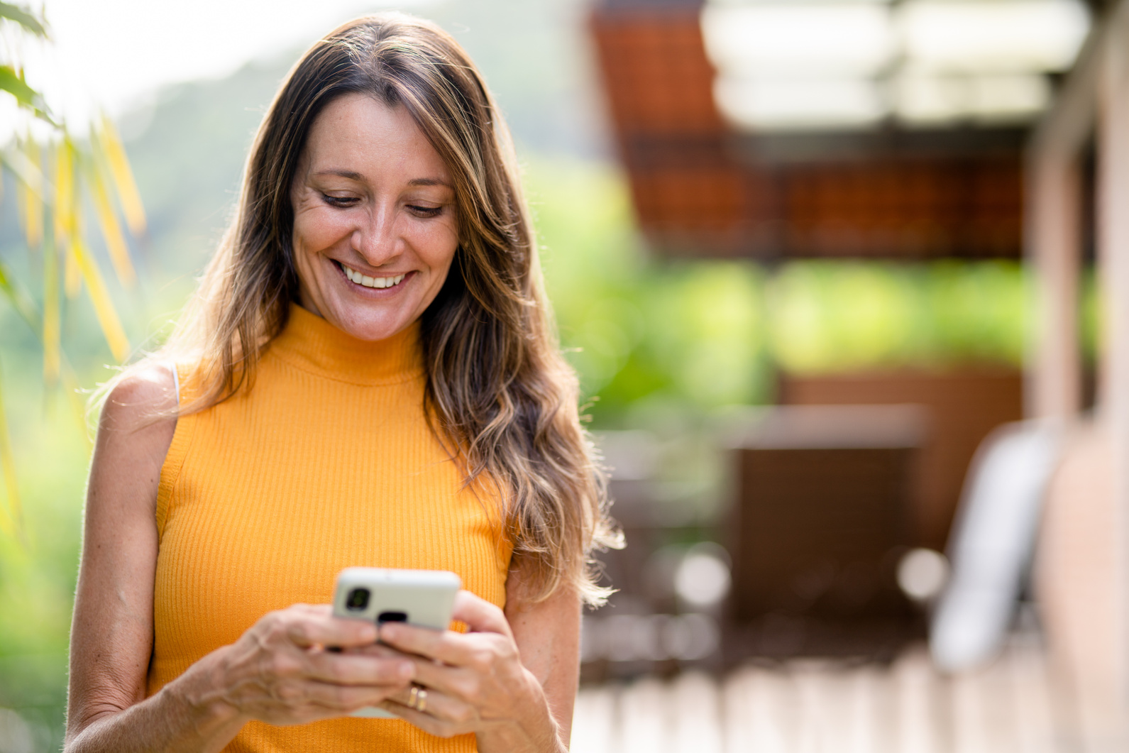 Woman using cell phone